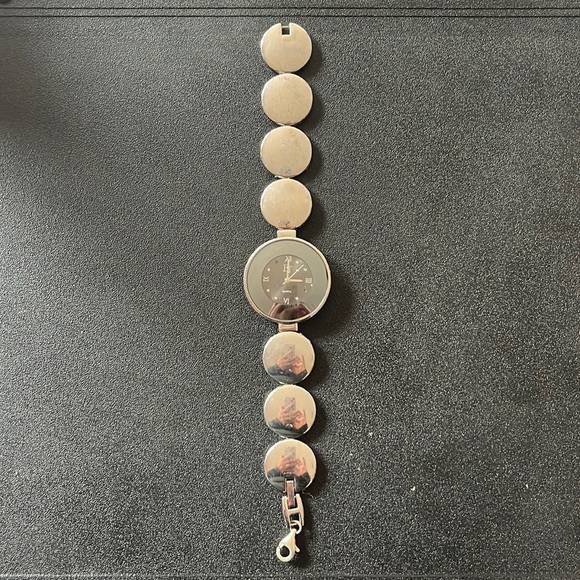 Stainless Steel Nickel free silver Watch 8” length Round face & links - Picture 1 of 10